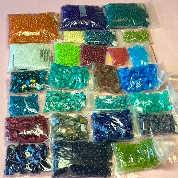 Hand Crafted Other - Lot #77 Jewelry Making Seed Beads, Glass, Ceramic & Shapes